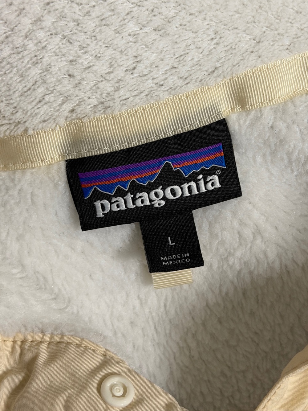 Patagonia LARGE Cream Re Tool Snap T Pullover Fleece Sweater Style 25443 - Picture 5 of 11